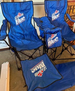 lot 90 image: Labatts Blue Collapsable Double Chair with Center Cooler and Foot Rests