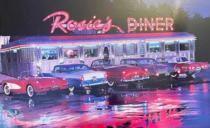 lot 87 image: Rosies Diner Light Up Wall Decor