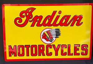 lot 93 image: Indian Motorcycles Tin Signs