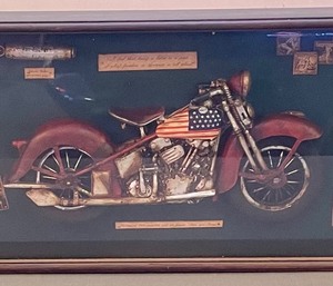 lot 124 image: VROOOOOMMMM Motorcycle Themed Shadow Box