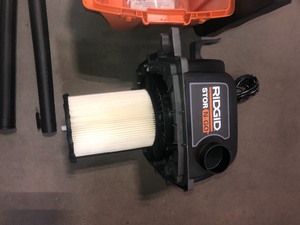 lot 11 image: RIDGID 5 Gal. 5.0-Peak HP Portable Wall-Mountable WetDry Shop Vacuum with Filter, Hose and Accessories