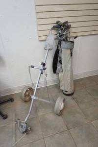mens golf clubs and caddy