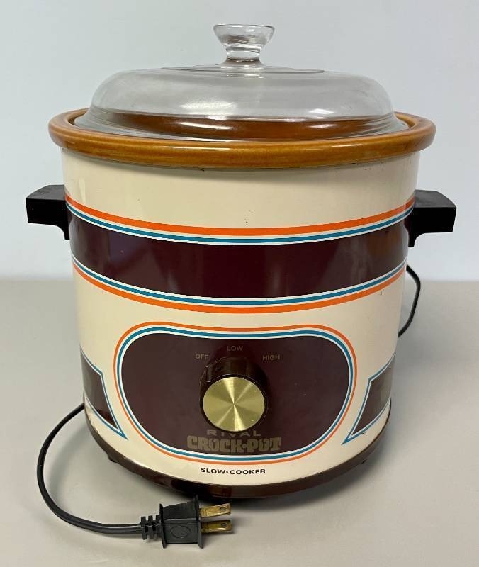 Sold at Auction: Vintage Rival Crock Pot Stoneware Slow Cooker 3.5 quart