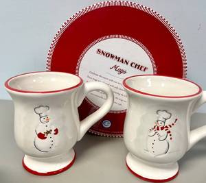 Sonoma Williams Snowman Chef Christmas Coffee Mug Set of 4