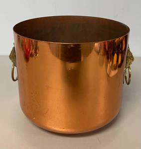 Vintage Mid-Century Copper Craft Guild Ice Bucket w Lion Doorknocker Handles