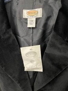 Talbots Black Velvet Lined Long Sleeve Blazer Womens Size 24W