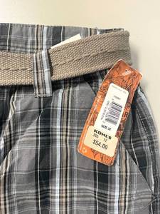 Lee Dungarees Mens Plaid Cargo Shorts Size 32