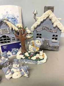 Lot of Snow Buddies Collectible Figurines and House