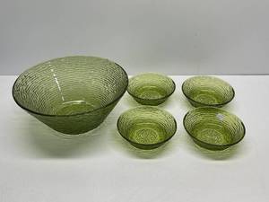 Vintage Anchor Hocking Soreno Avocado Green Bowls