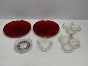 Durand Antique Pattern Ruby Glass Plates and More