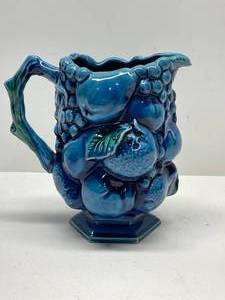 Vintage Inarco Blue Mood Ceramic Fruit Pitcher