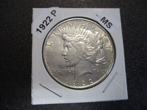 55. 1922-P (Philadelphia Mint) Peace Silver Dollar - Original Mint Luster and Cartwheel Effect - high grade coin