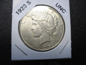 67. 1923-S (San Francisco Mint) - Peace Silver Dollar - Original Mint Luster and Cartwheel Effect - high grade coin