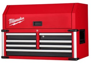 lot 6 image: UNCLIAMED FREIGHTCARTON DAMAGE. NEW Milwaukee 36 in. 7-Drawer High Capacity Top Chest, 48-22-8538. Removed Top of carton for inspection very minor damage if any.