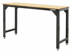 lot 12 image: UNCLAIMED FREIGHT, NEW Husky 6 ft. Solid Wood Top Workbench in Black, G7200S1-US.