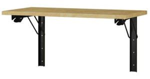 lot 23 image: UNCLAIMED FREIGHT, NEW Industrial 22.66 in. H x 48 in. W x 24 in. D Steel and Wood Folding Wall Mount Workbench, WSHD48FWB.