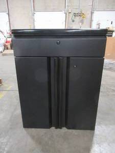 lot 2 image: Regular Duty Welded 24-Gauge Steel 1-Drawer 2-Door Garage Base Cabinet in Black (24 in. W x 33 in. H x 16 in. D), G2401B-US - Damage to Top Back.