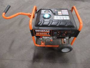 lot 35 image: Generac GP6500 6,500-Watt Gasoline Powered Portable Generator 6515 - Started, Did not power items, Hour Meter Did Not Work.