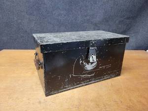 lot 239 image: Vintage Safe Box - 20 x 10 x 11 - 1 Thick Walls - Heavy - NO SHIPPING