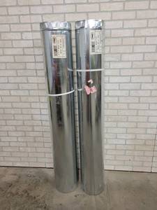 lot 280 image: (7) 60 x 9 Sections of Steel 26 Gauge Duct Pipe - NO SHIPPING