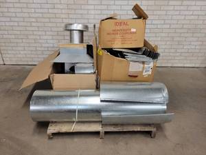lot 281 image: Pallet Lot of Assorted Duct Work, No Hub Pipe Couplings and More - NO SHIPPING
