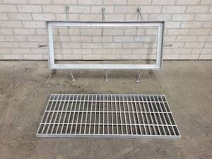 lot 286 image: Heavy Duty Drop-In Steel Grate for New Concrete Floors - Grate measures 36 x 14 x 1-14 - Galvanized Steel - NO SHIPPING