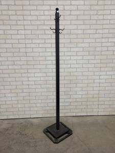 lot 359 image: Vintage Wood Coat Rack - Painted Flat Black - About 66 Tall - NO SHIPPING
