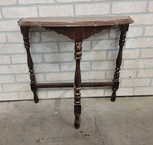 lot 360 image: Vintage Flush Wall 3-Leg Table - Overall about 24 x 12 x 22 - NO SHIPPING