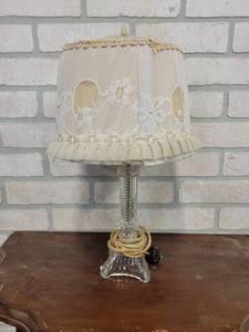 lot 363 image: Antique Glass Table Lamp - About 16 Tall - NO SHIPPING
