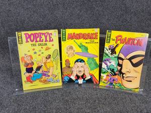 lot 187 image: (3) Vintage 12 King Comics - The Phantom, Popeye and Mandrake the Magician