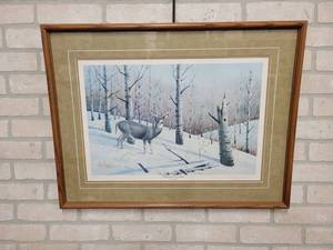lot 185 image: Les C. Kouba Signed Print Whitetail Country #14682000 - Measures 27.5 x 21.5 - NO SHIPPING
