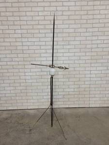 lot 183 image: Antique Lightning Rod w Glass Ball and Weather Vane - Stands about 66 Tall - NO SHIPPING