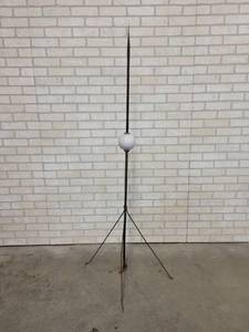 lot 400 image: Lightning Rod w Glass Ball - About 68 Tall - NO SHIPPING