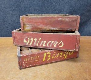 lot 434 image: Lot of (3) Vintage Pop Crates - (2) 18 x 12 x 4 and (1) is 16 x 11 x 4 - NO SHIPPING