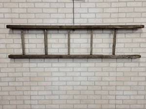lot 442 image: Vintage Wood Ladder for Wall Decoration - Measures about 69 x 17 x 3 - NO SHIPPING