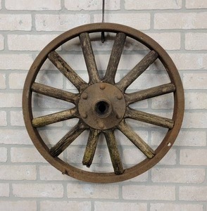 lot 447 image: Antique Wood Spoke Rim - About 21 Diameter - NO SHIPPING