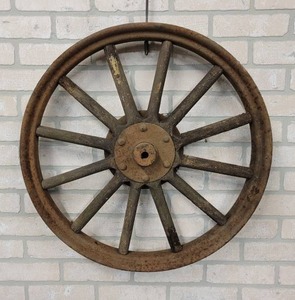 lot 448 image: Antique Wood Spoke Rim - About 24 Diameter - NO SHIPPING