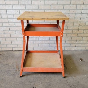 lot 505 image: Metal Worktable - Measures 20 x 18 x 30 Tall - NO SHIPPING