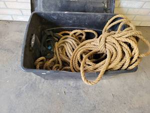 lot 544 image: Tote of Assorted Rope - NO SHIPPING