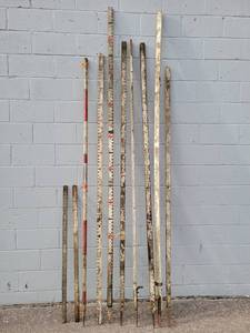 lot 548 image: Large Lot of (10) Vintage Surveyors Poles - Up to 9 Long - NO SHIPPING