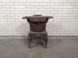 lot 201 image: Small Cast Iron Stove - #150, Two Burners - NO SHIPPING