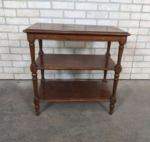 lot 219 image: Vintage Wood End Table - NO SHIPPING