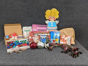 lot 301 image: Lot of Vintage Christmas Dcor - circa 1960s & 70s - NO SHIPPING