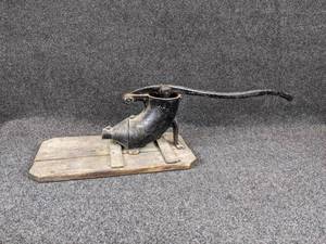 lot 321 image: Sausage Stuffer on Base - Handle Moves Up and Down Freely - NO SHIPPING