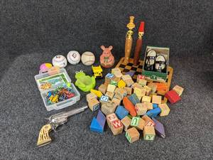 lot 480 image: Lot of Misc. Childrens Items - Including Checkerboard, Size 1 Infant Patent Leather Shoes, and MORE
