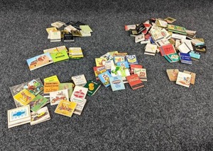 lot 482 image: Lot of Vintage Matchbooks - Includes Gas & Oil, HotelTravel, Grocery Brands, Clothing Companies, Agricultural, and Pinup