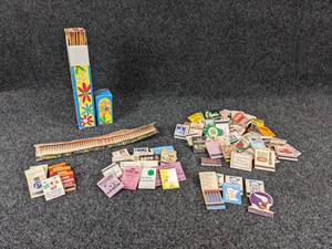 lot 483 image: Lot of Vintage Matchbooks - Includes TobaccoCigarette Brands, MN Twins, MN Vikings, Banking & Finance, and Other Misc. Pieces