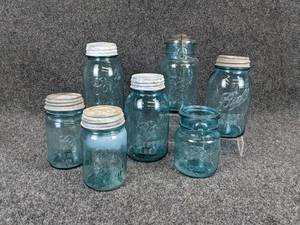 lot 485 image: Lot of (7) Vintage Ball Jars - Most with Lids NO SHIPPING