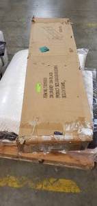 lot 23 image: FURINNO Jensen TV Stand with Shelf, French Oak Grey (Incomplete, damaged)