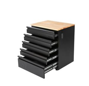 lot 1 image: Husky Heavy Duty Welded 28 in. W x 36. in H x 21.5 in. D Steel Garage 5-Drawer Base Cabinet (New in box)